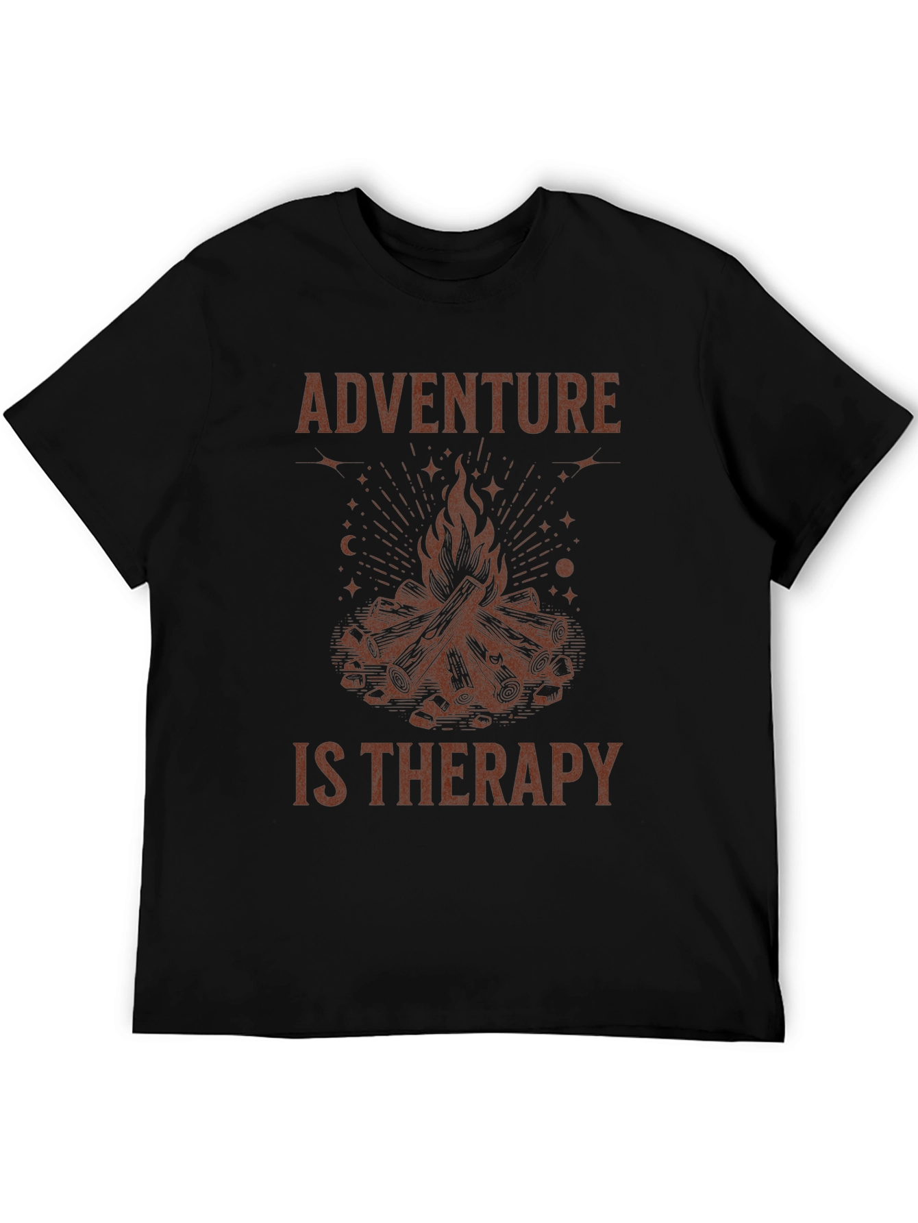 Adventure Is Therapy Graphic Tee - Campfire Design