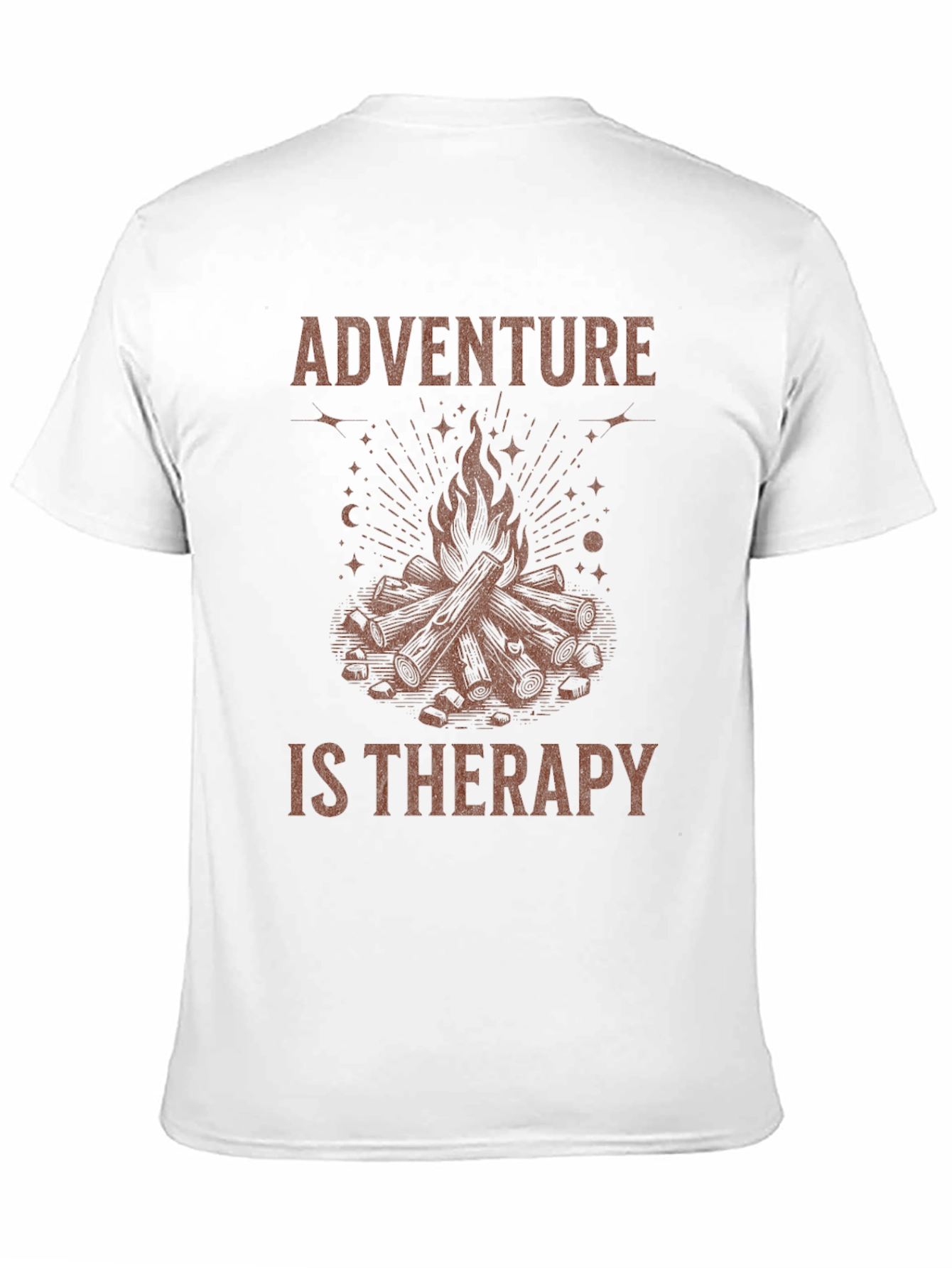 Adventure Is Therapy Graphic Tee - Campfire Design