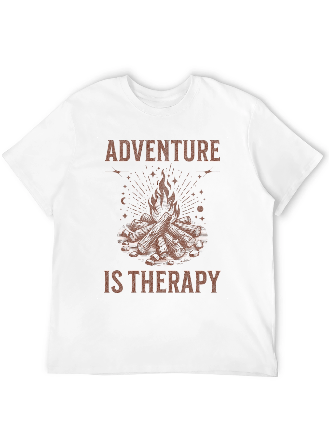Adventure Is Therapy Graphic Tee - Campfire Design