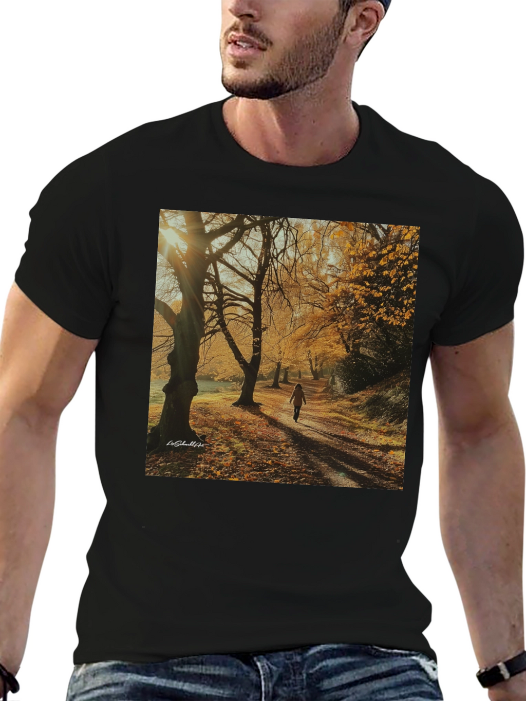 Autumn Path T-Shirt - Nature Scene Tee