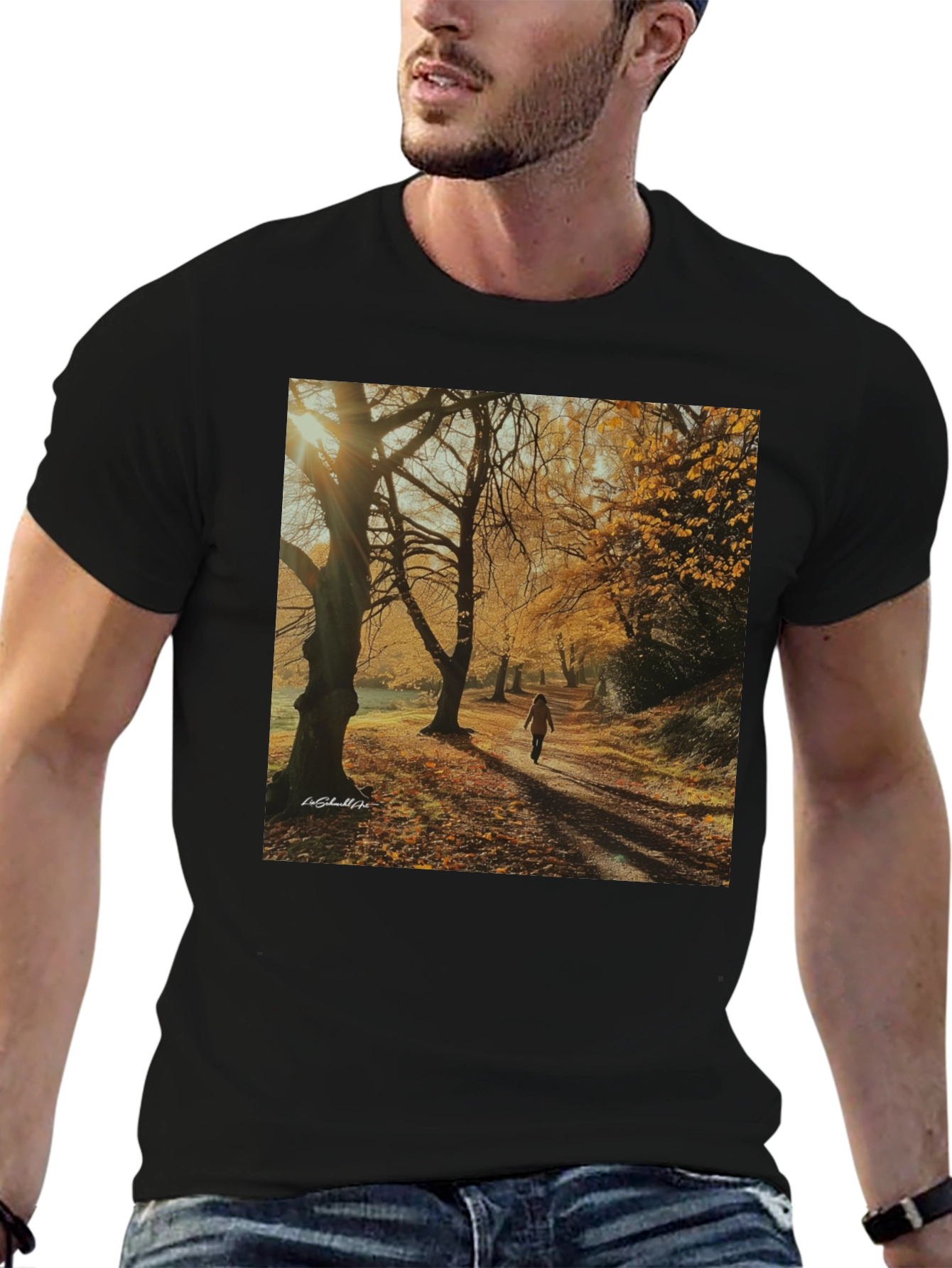 Autumn Path T-Shirt - Nature Scene Tee