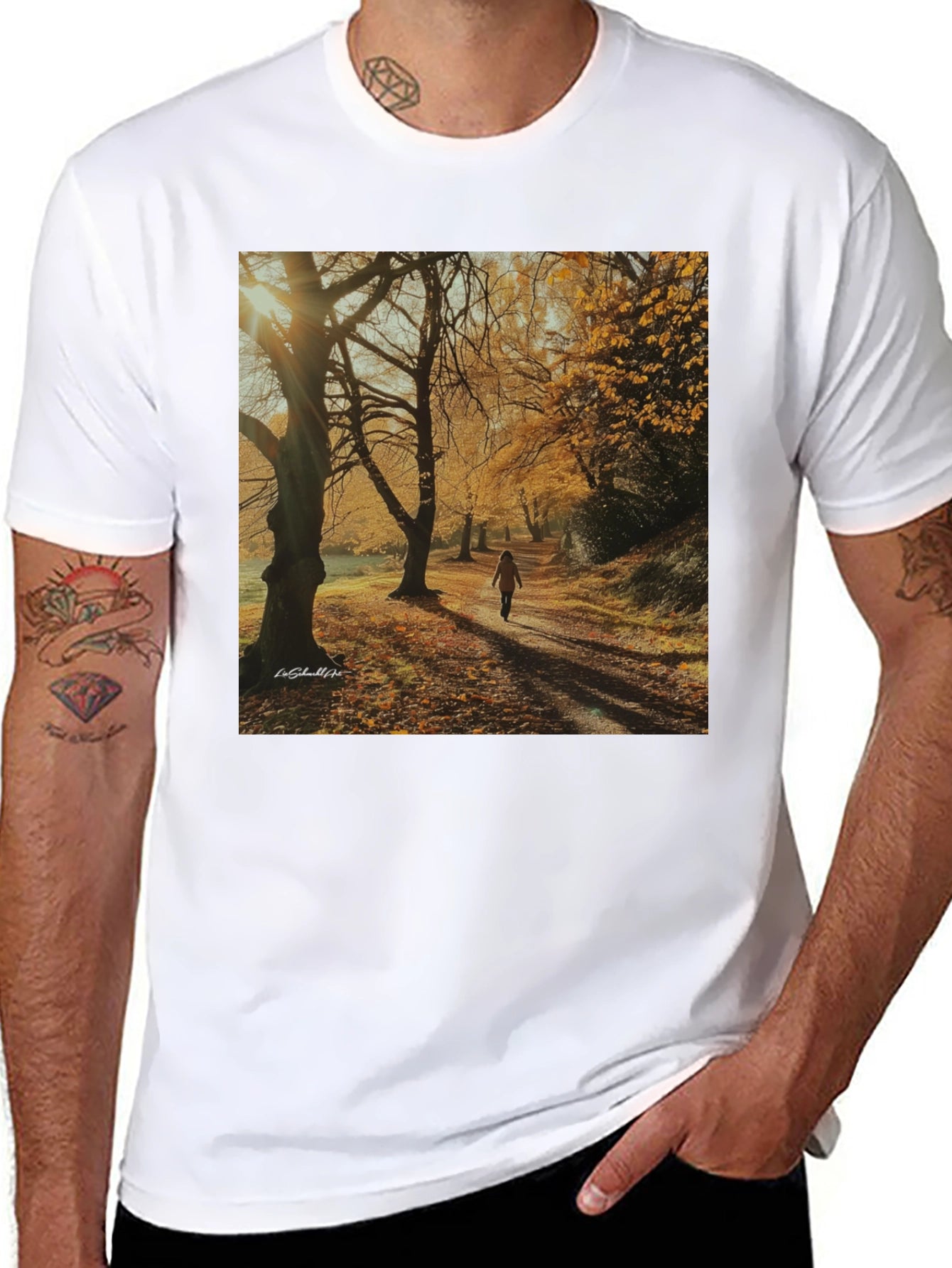 Autumn Path T-Shirt - Nature Scene Tee