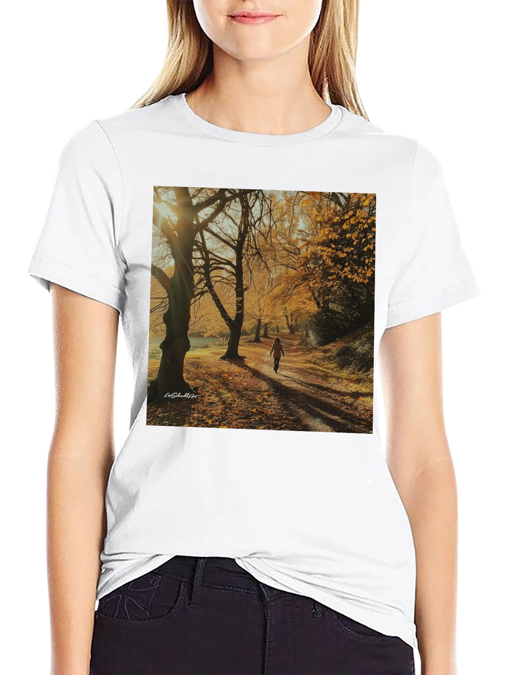 Autumn Path T-Shirt - Nature Scene Tee