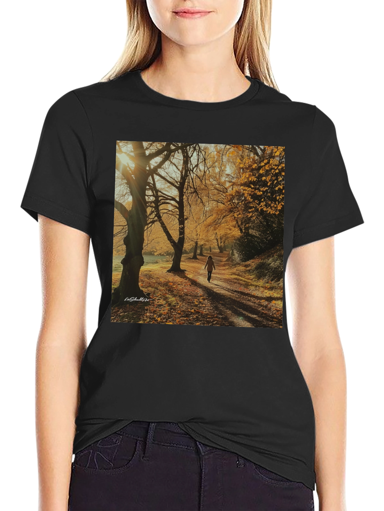 Autumn Path T-Shirt - Nature Scene Tee