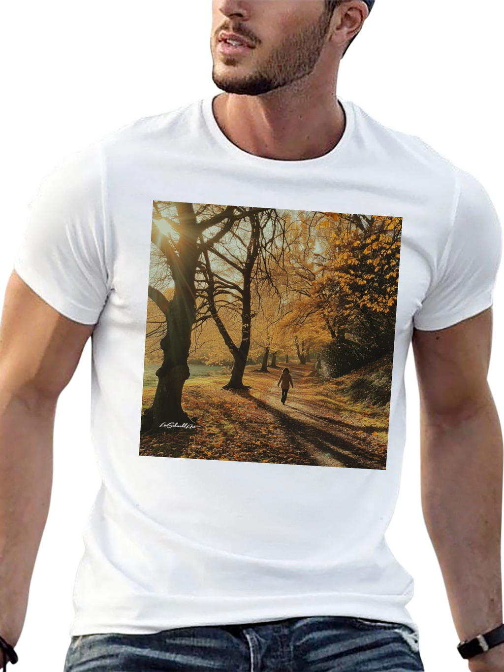 Autumn Path T-Shirt - Nature Scene Tee