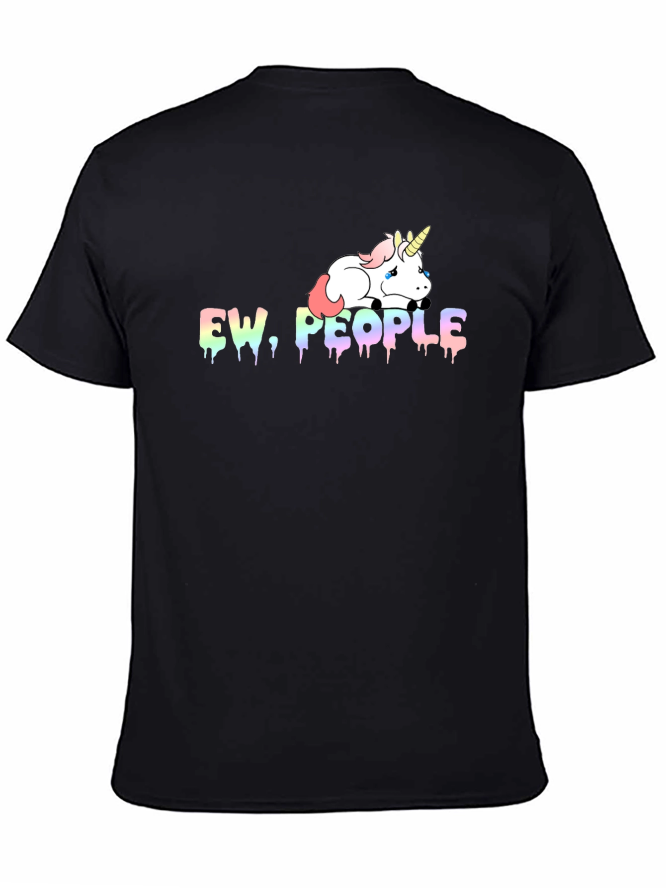 Ew People Unicorn Graphic Tee - Black Cotton Blend