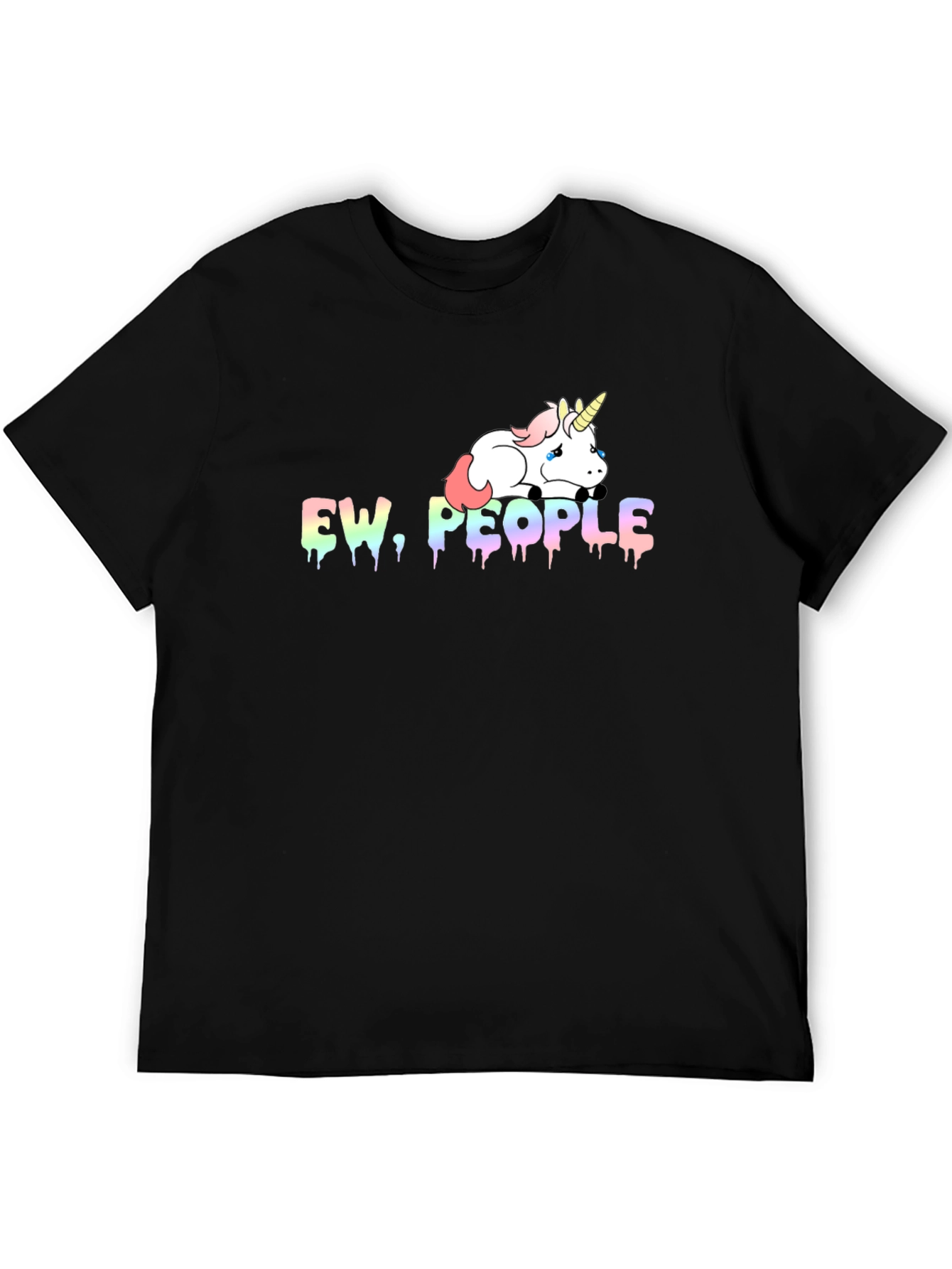 Ew People Unicorn Graphic Tee - Black Cotton Blend