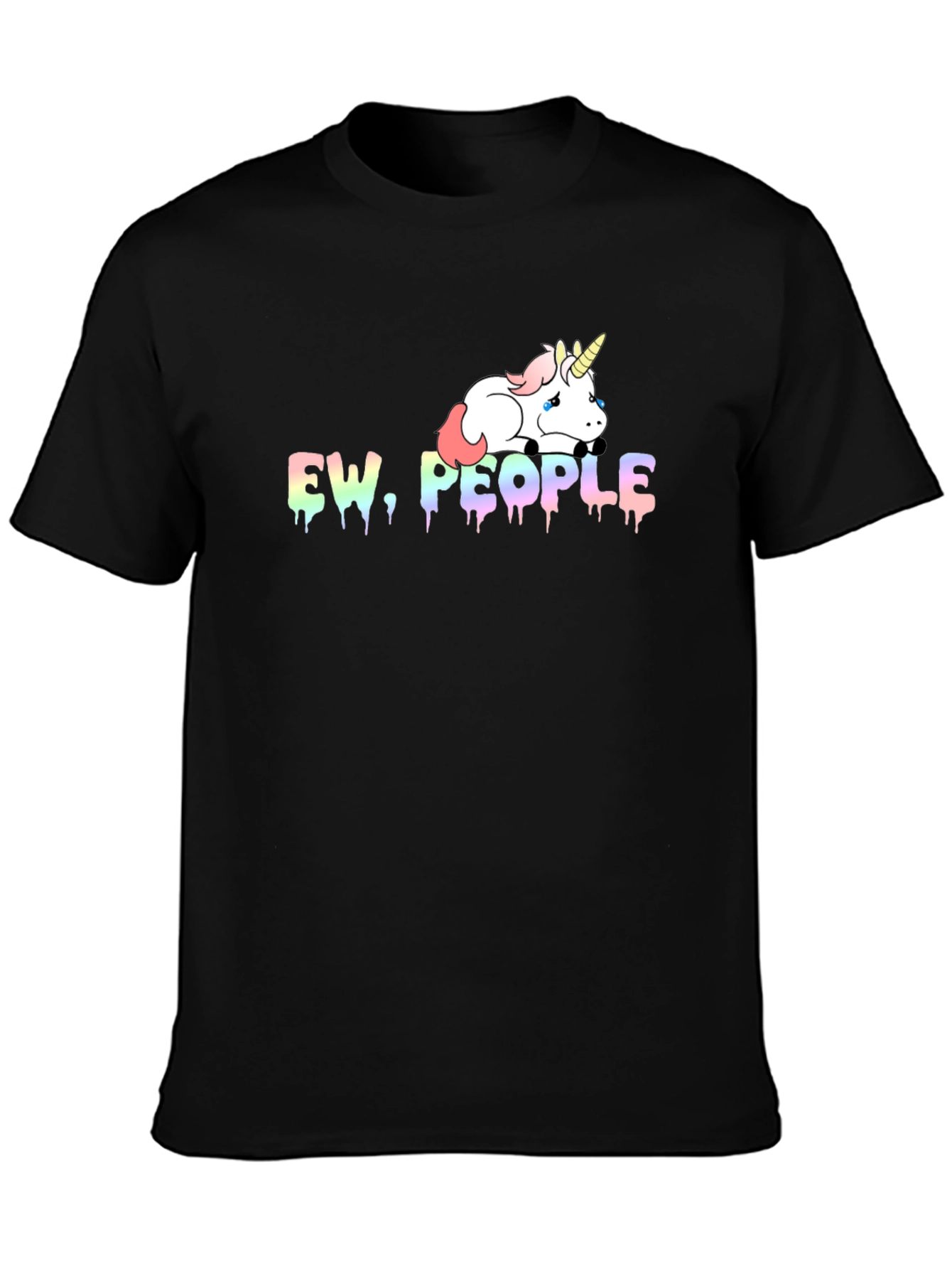 Ew People Unicorn Graphic Tee - Black Cotton Blend