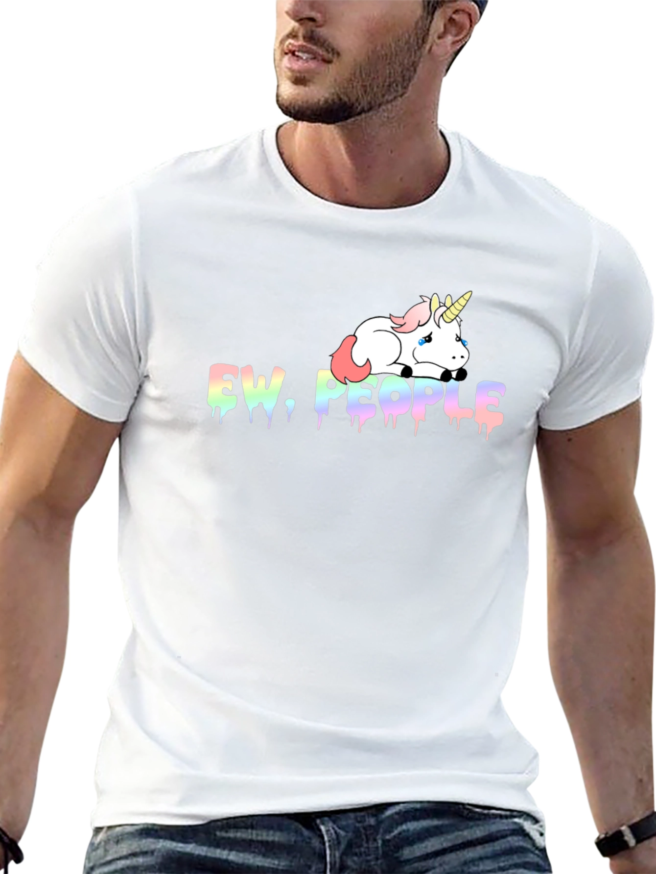 Ew People Unicorn Graphic Tee - Black Cotton Blend