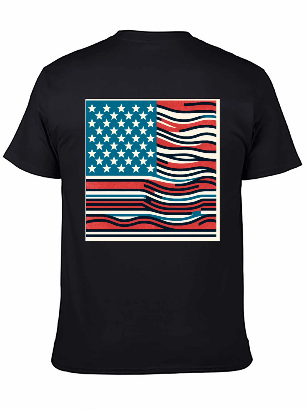 Wavy American Flag Graphic Tee