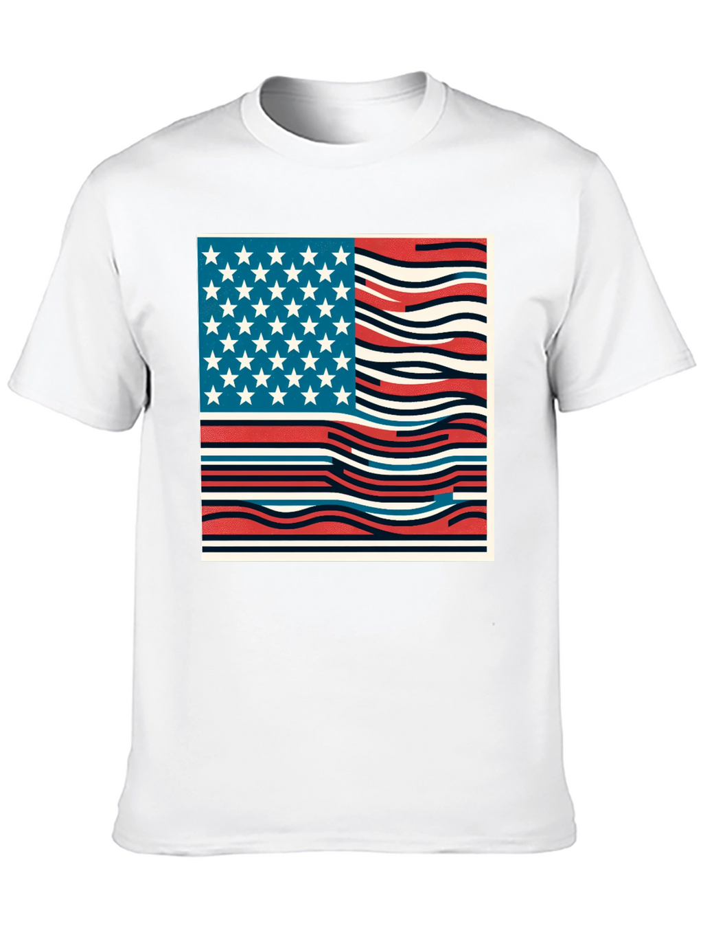 Wavy American Flag Graphic Tee