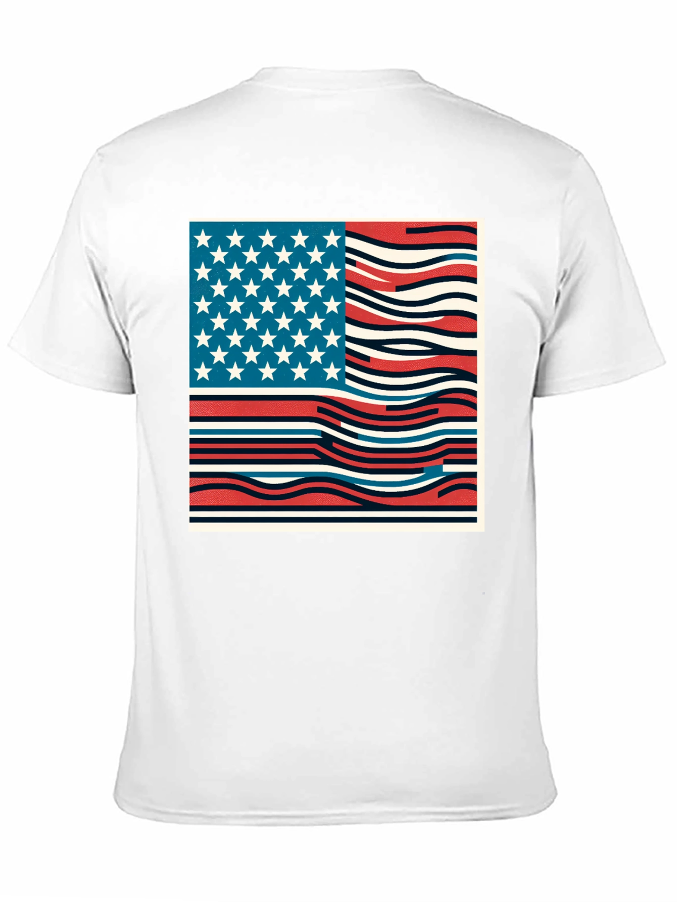 Wavy American Flag Graphic Tee