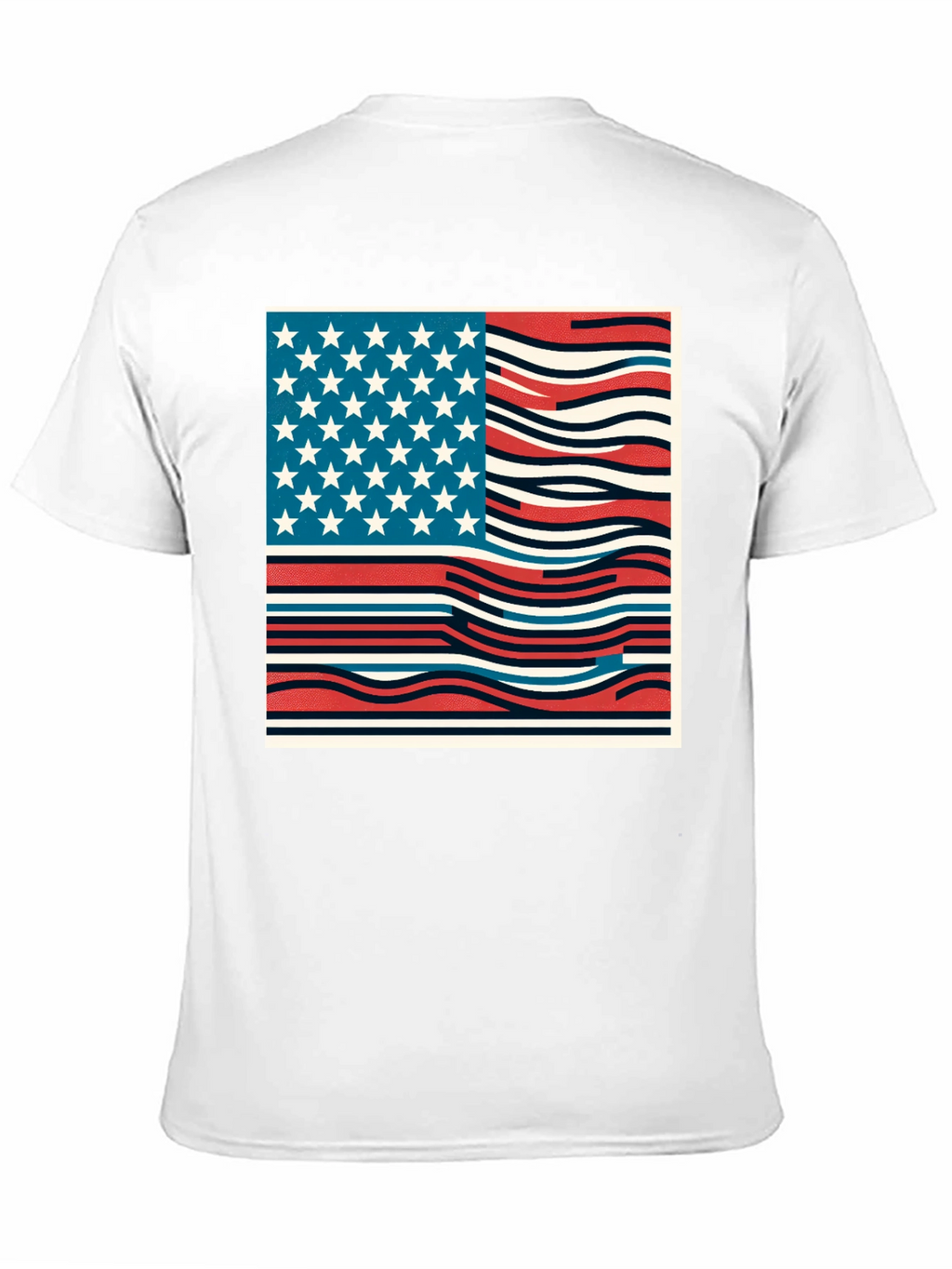Wavy American Flag Graphic Tee