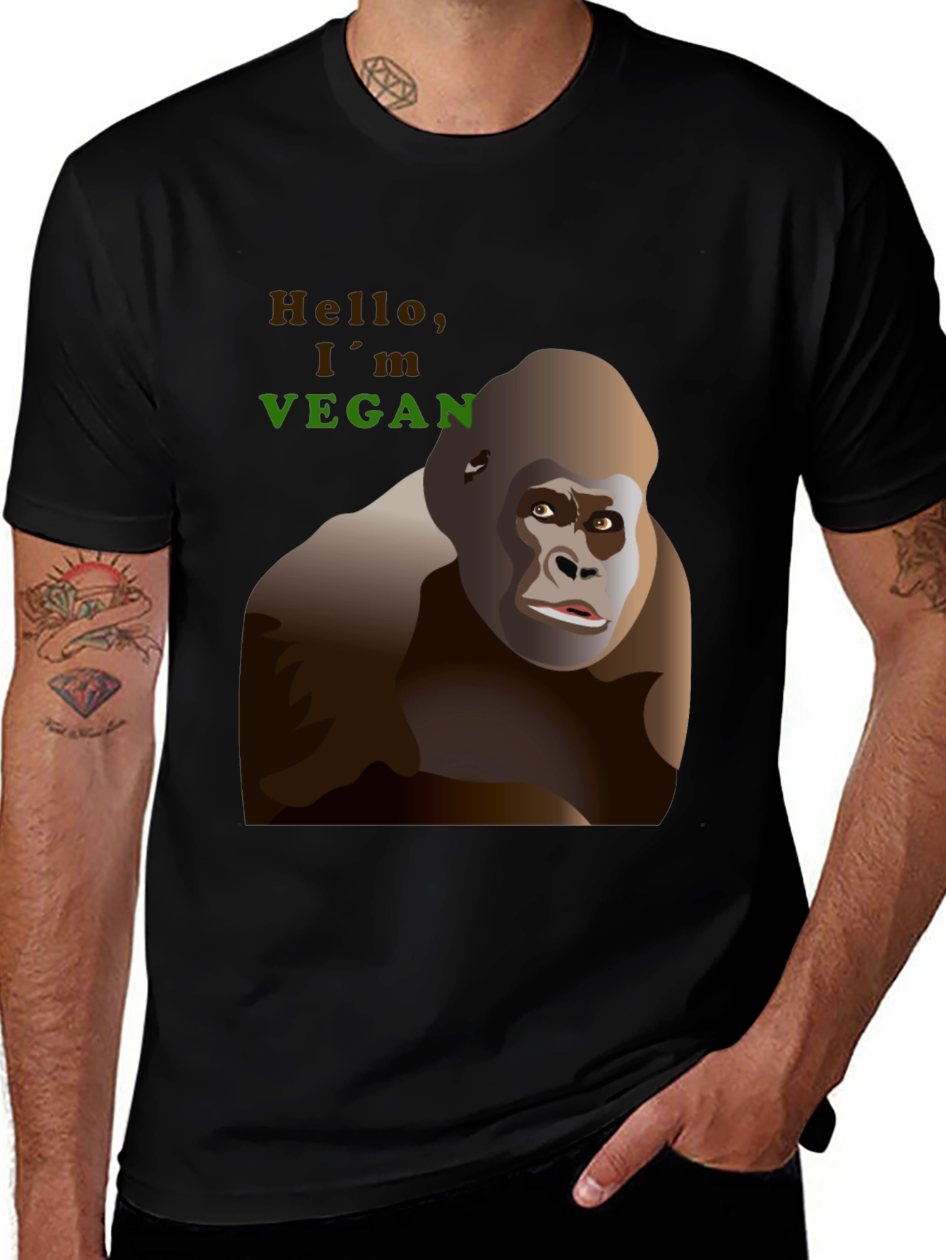 Vegan Gorilla Graphic T-Shirt