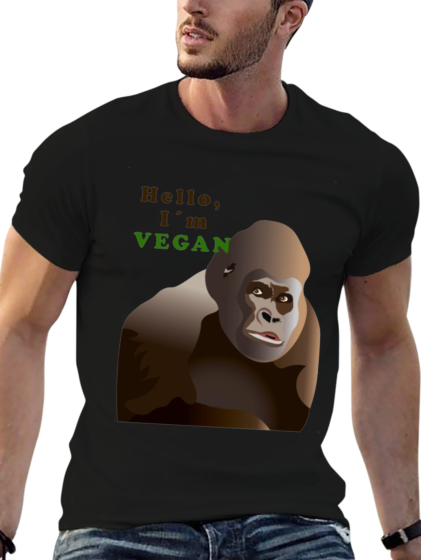 Vegan Gorilla Graphic T-Shirt