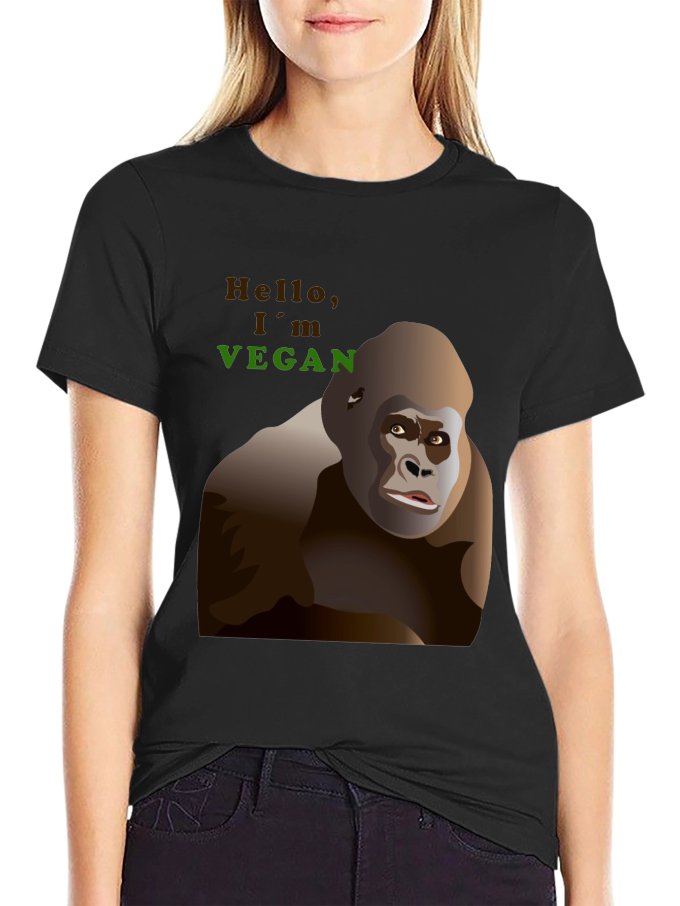 Vegan Gorilla Graphic T-Shirt
