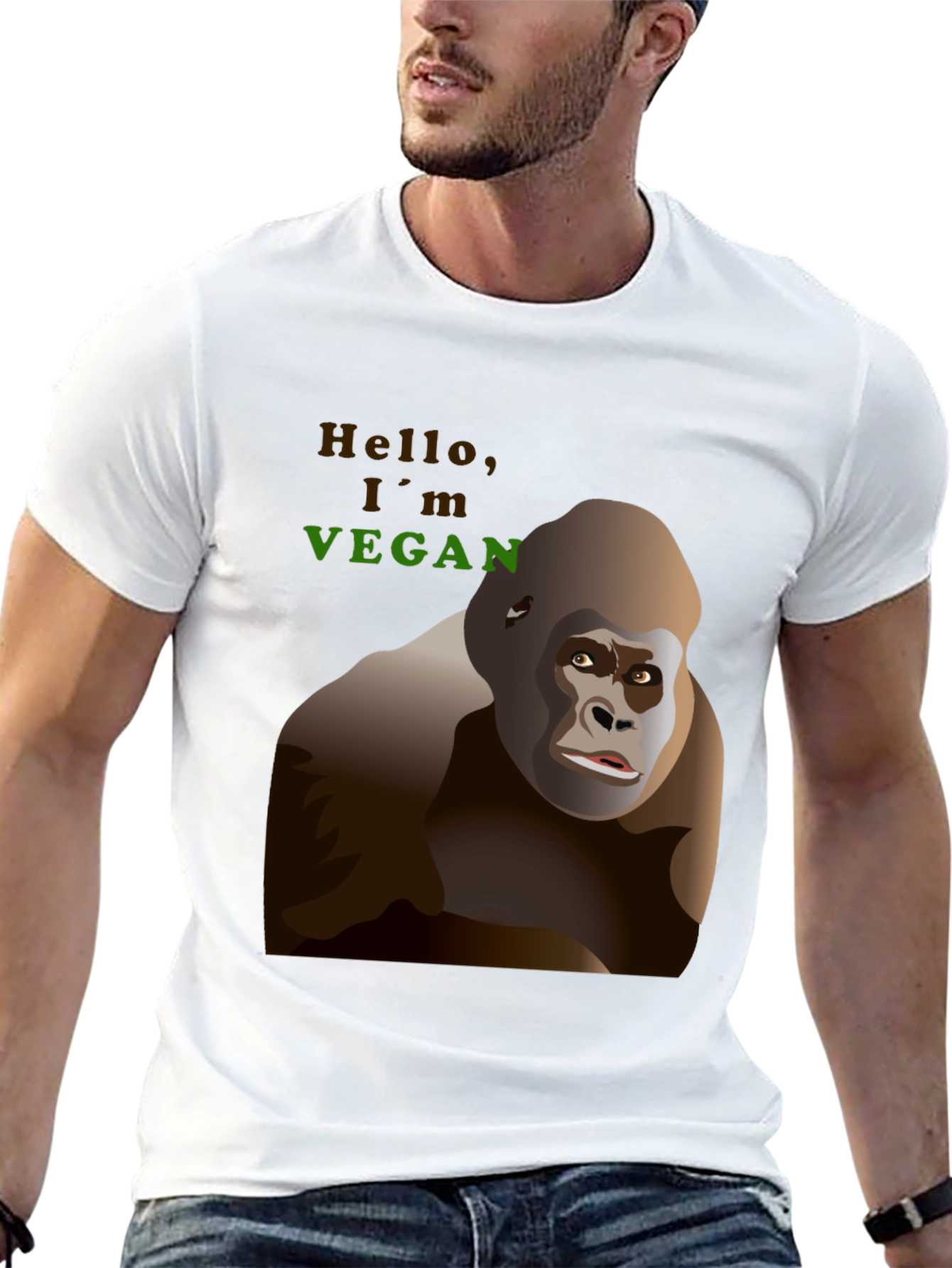Vegan Gorilla Graphic T-Shirt