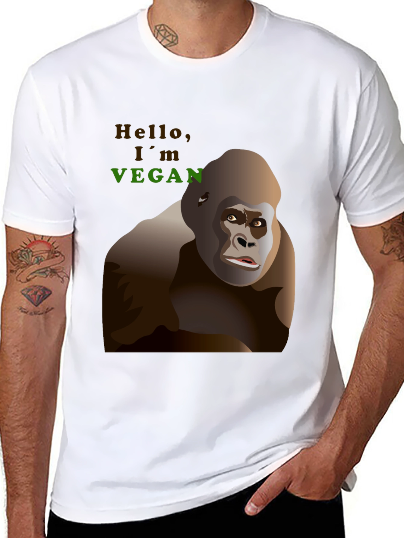 Vegan Gorilla Graphic T-Shirt