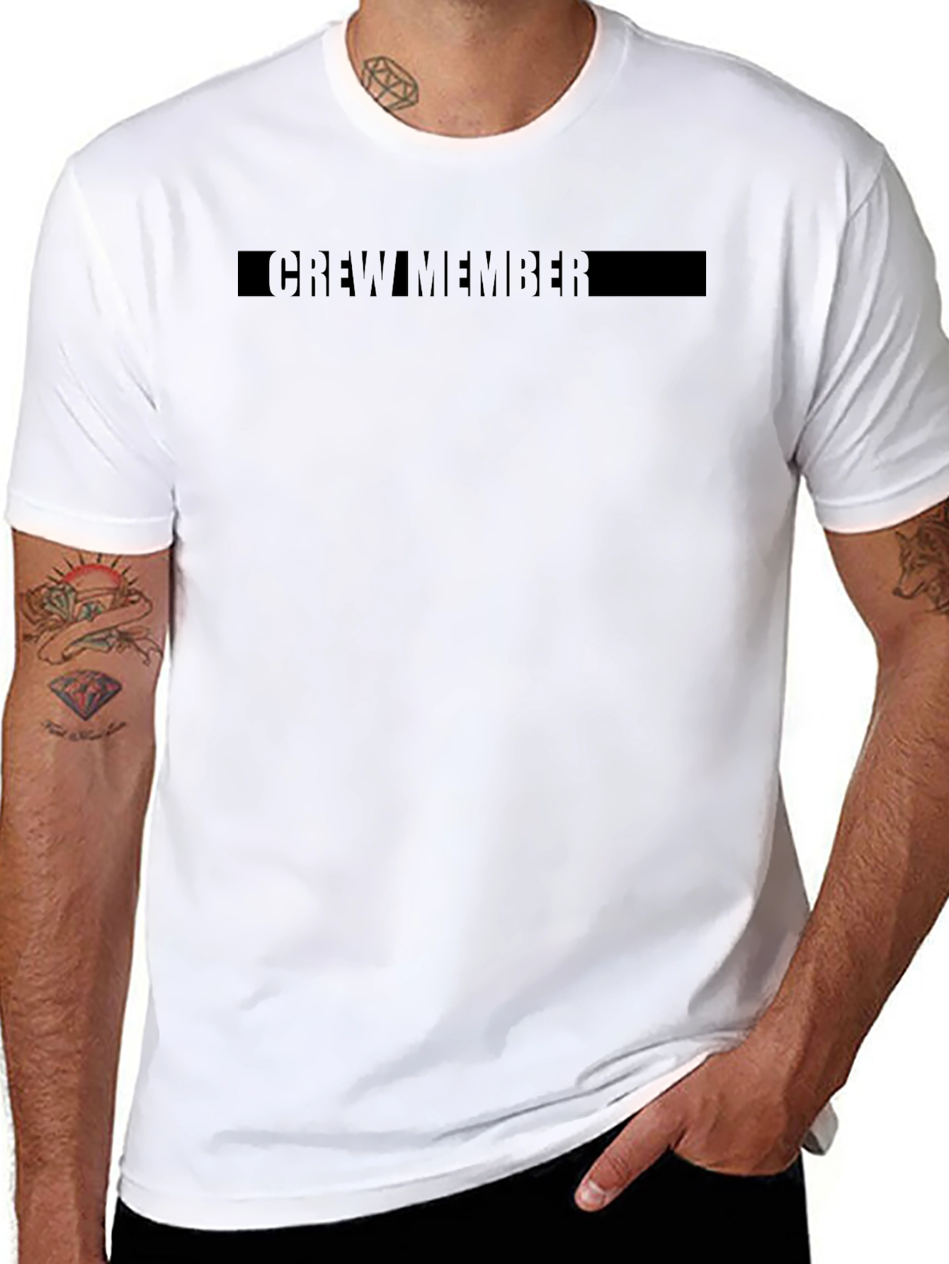Crew Member Black Graphic Tee