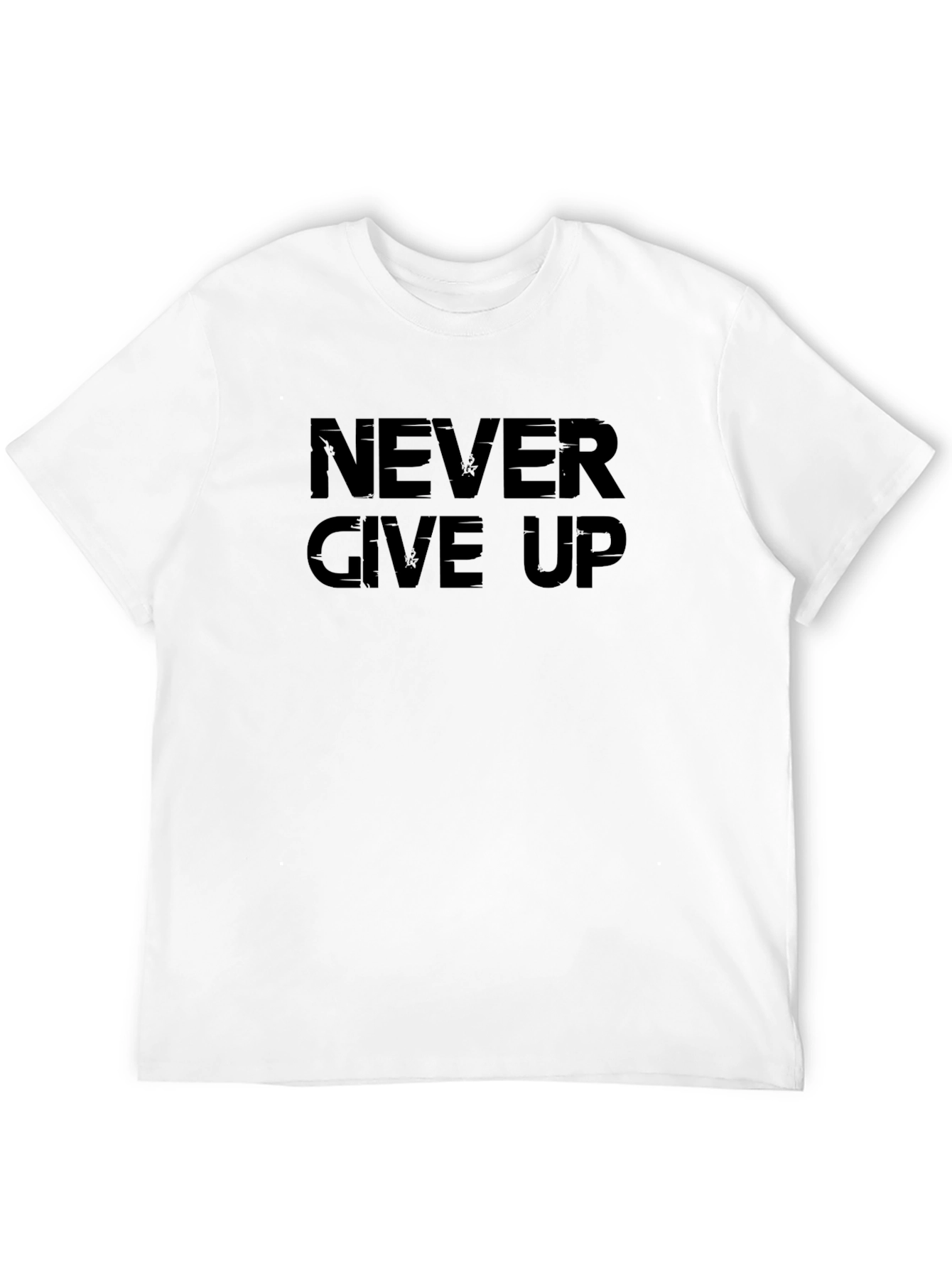 Never Give Up Graphic Tee - Motivational Black T-Shirt