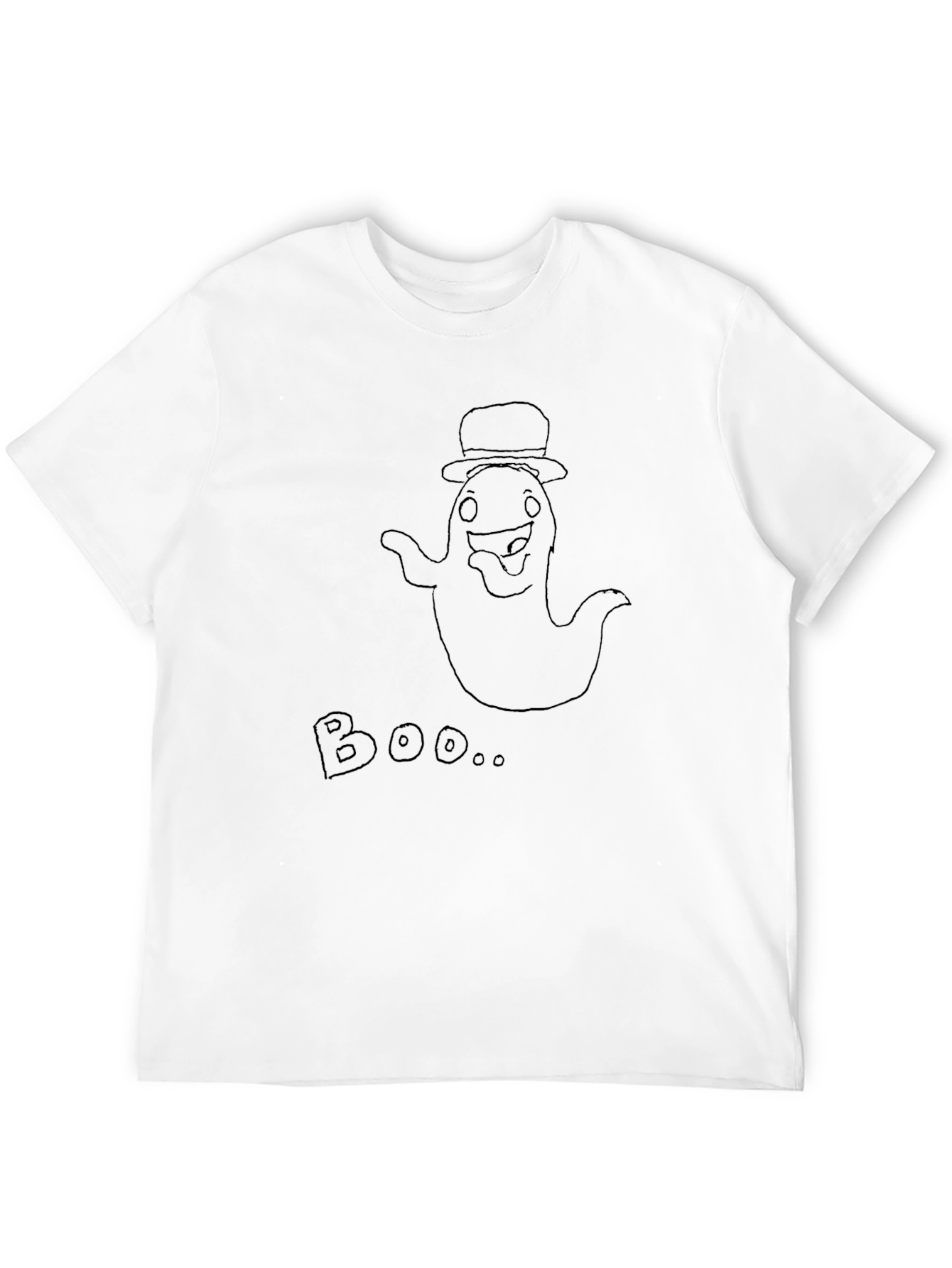 Boo Ghost Black T-Shirt - Halloween Fun!