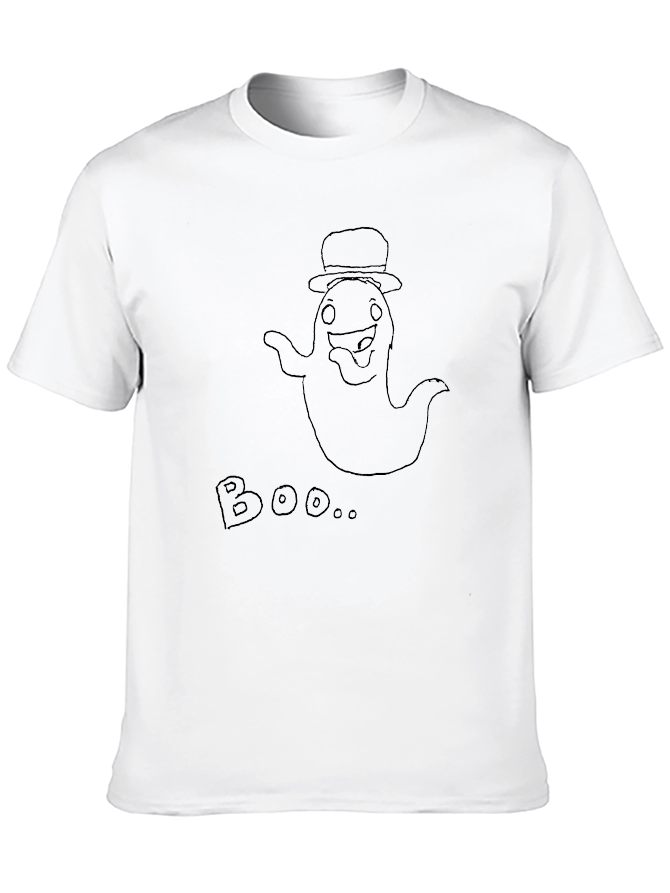 Boo Ghost Black T-Shirt - Halloween Fun!