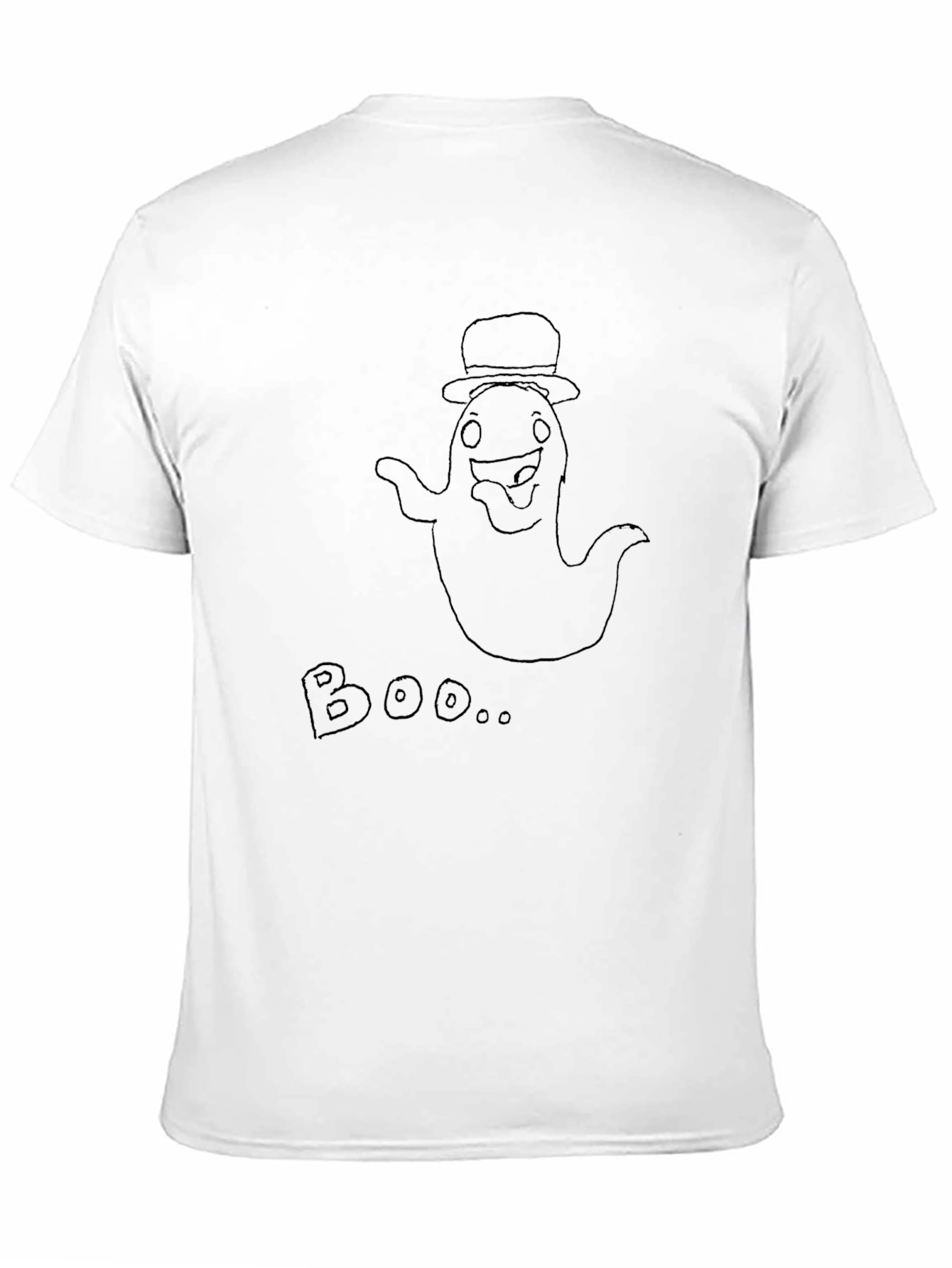 Boo Ghost Black T-Shirt - Halloween Fun!
