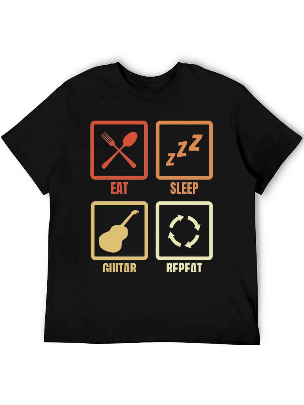 Eat Sleep Guitar Repeat Graphic Tee