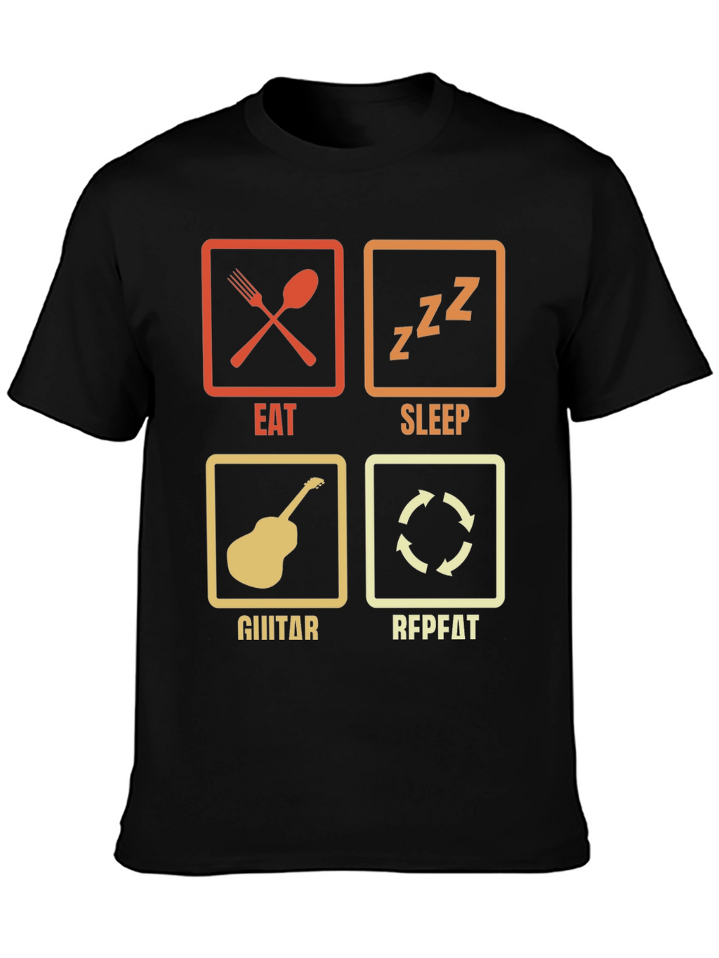 Eat Sleep Guitar Repeat Graphic Tee