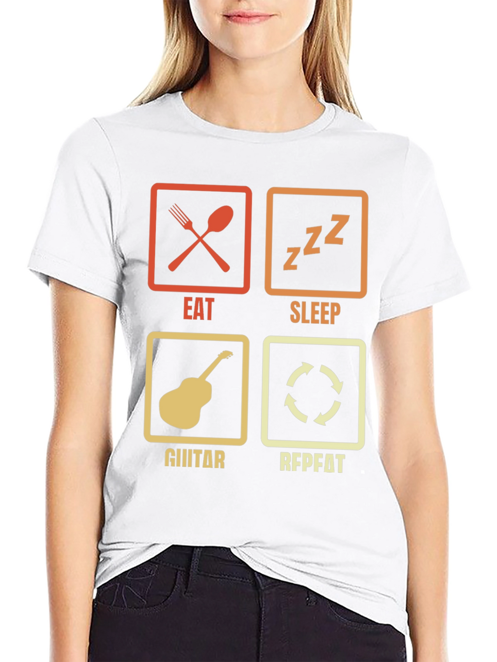 Eat Sleep Guitar Repeat Graphic Tee