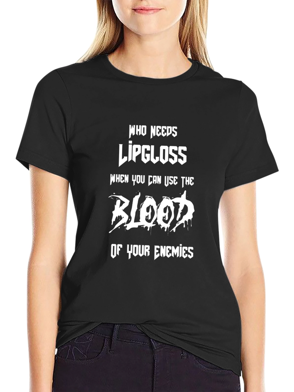 Lipgloss Blood of Enemies Black Graphic T-Shirt