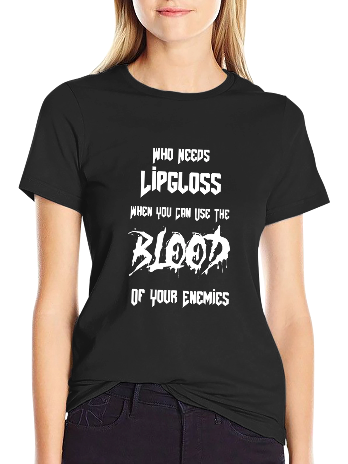 Lipgloss Blood of Enemies Black Graphic T-Shirt
