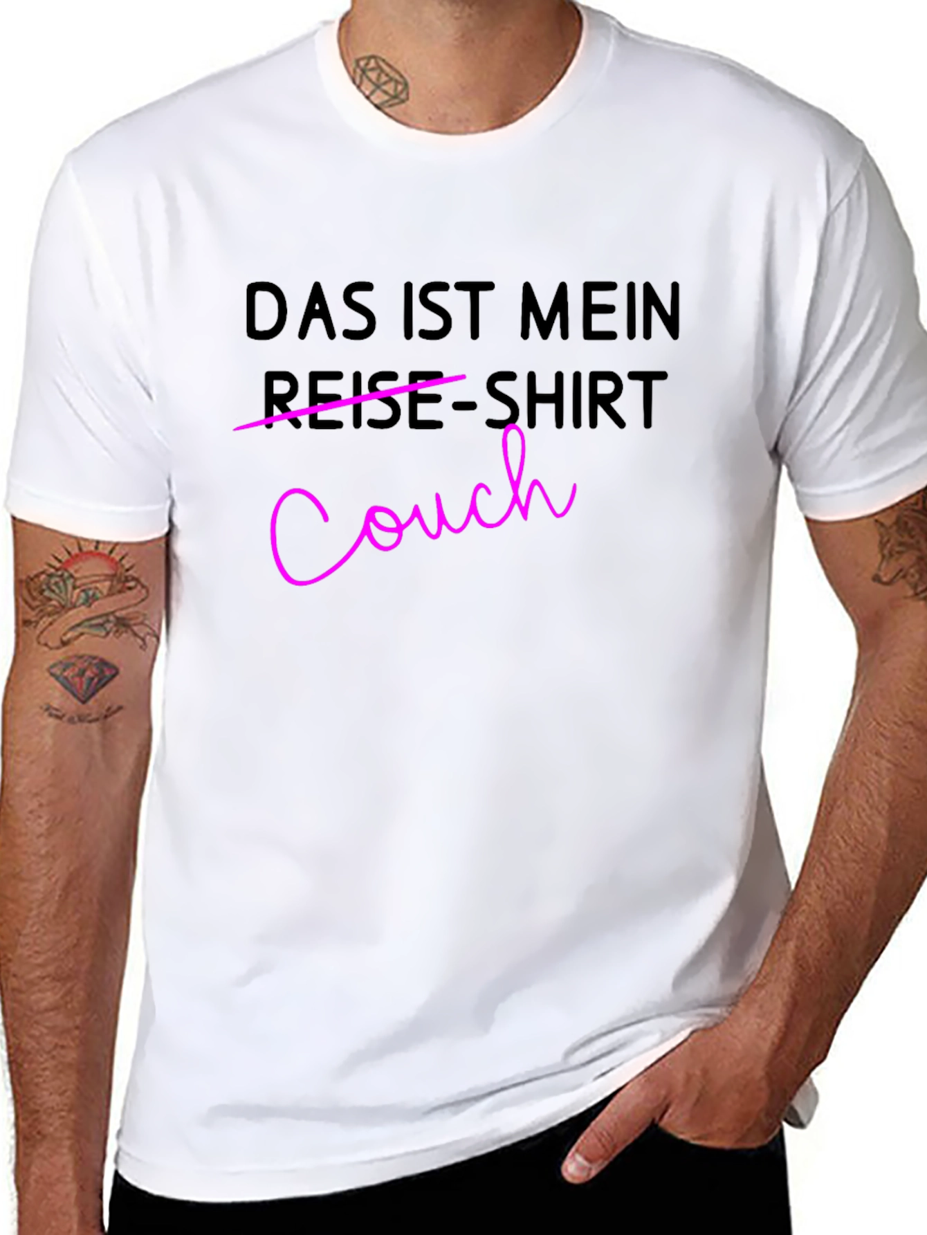 Couch Reise-Shirt Black Tee Funny Lazy Day Shirt