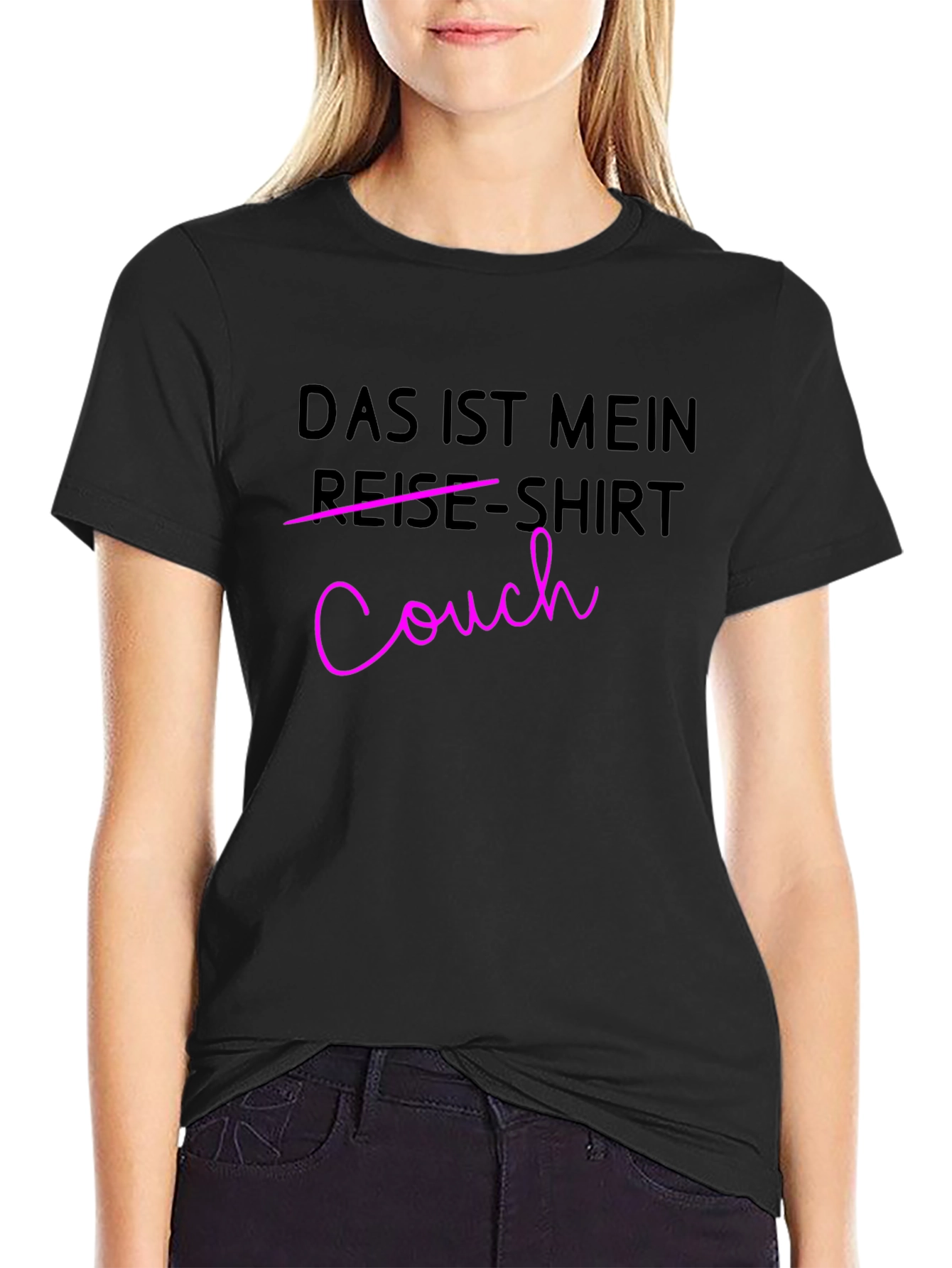 Couch Reise-Shirt Black Tee Funny Lazy Day Shirt