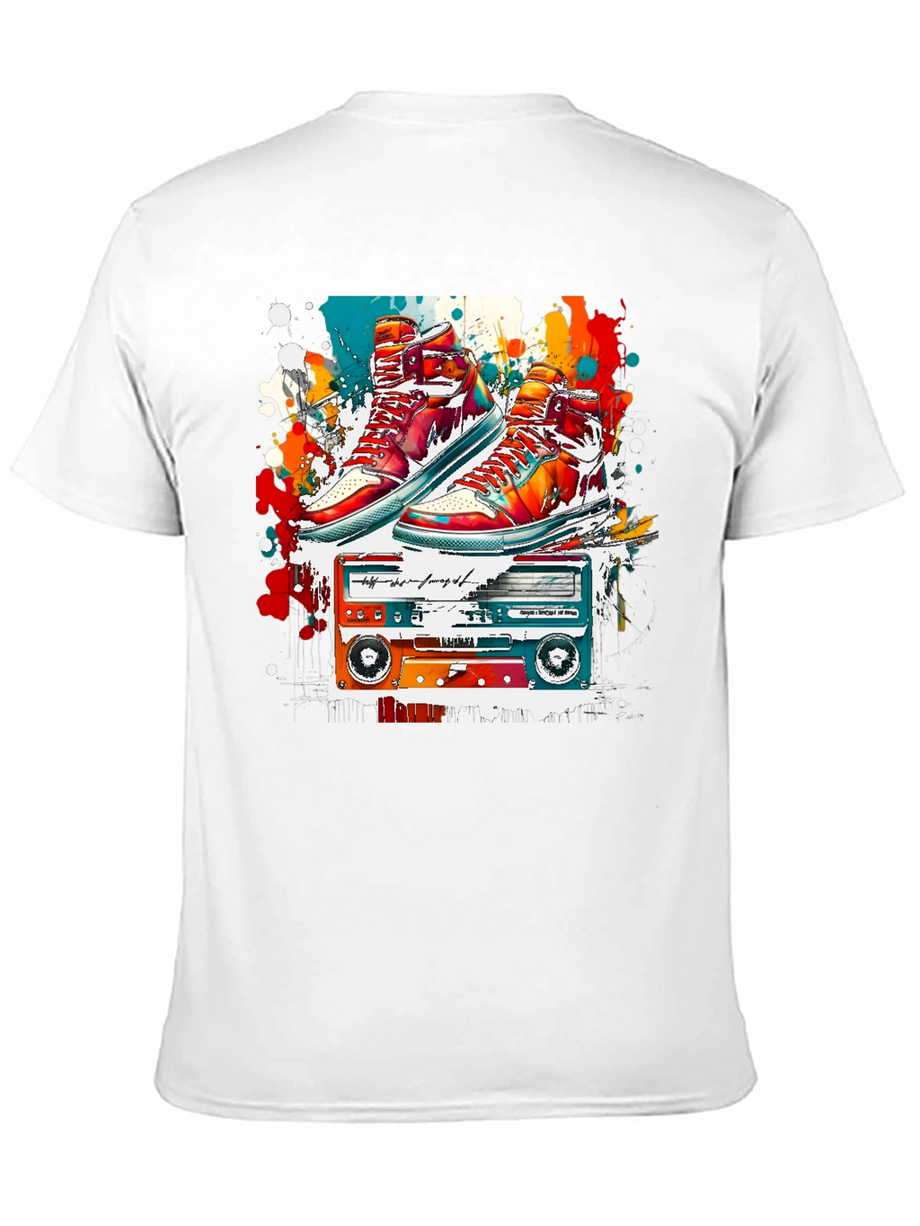 Retro Sneakers & Cassette Tape Graphic Tee