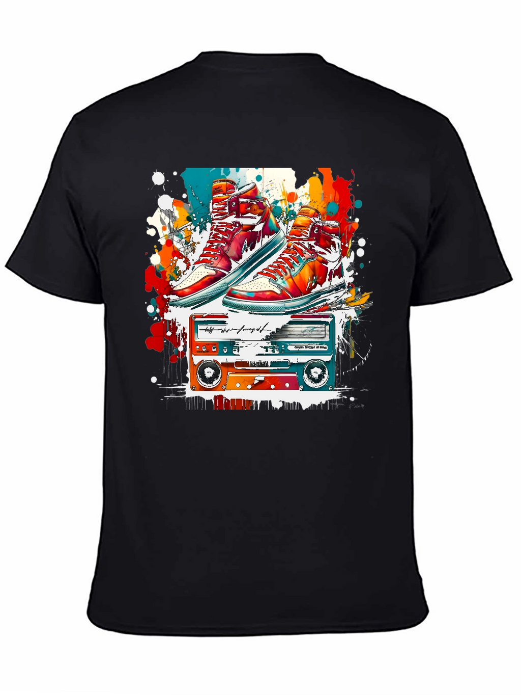 Retro Sneakers & Cassette Tape Graphic Tee