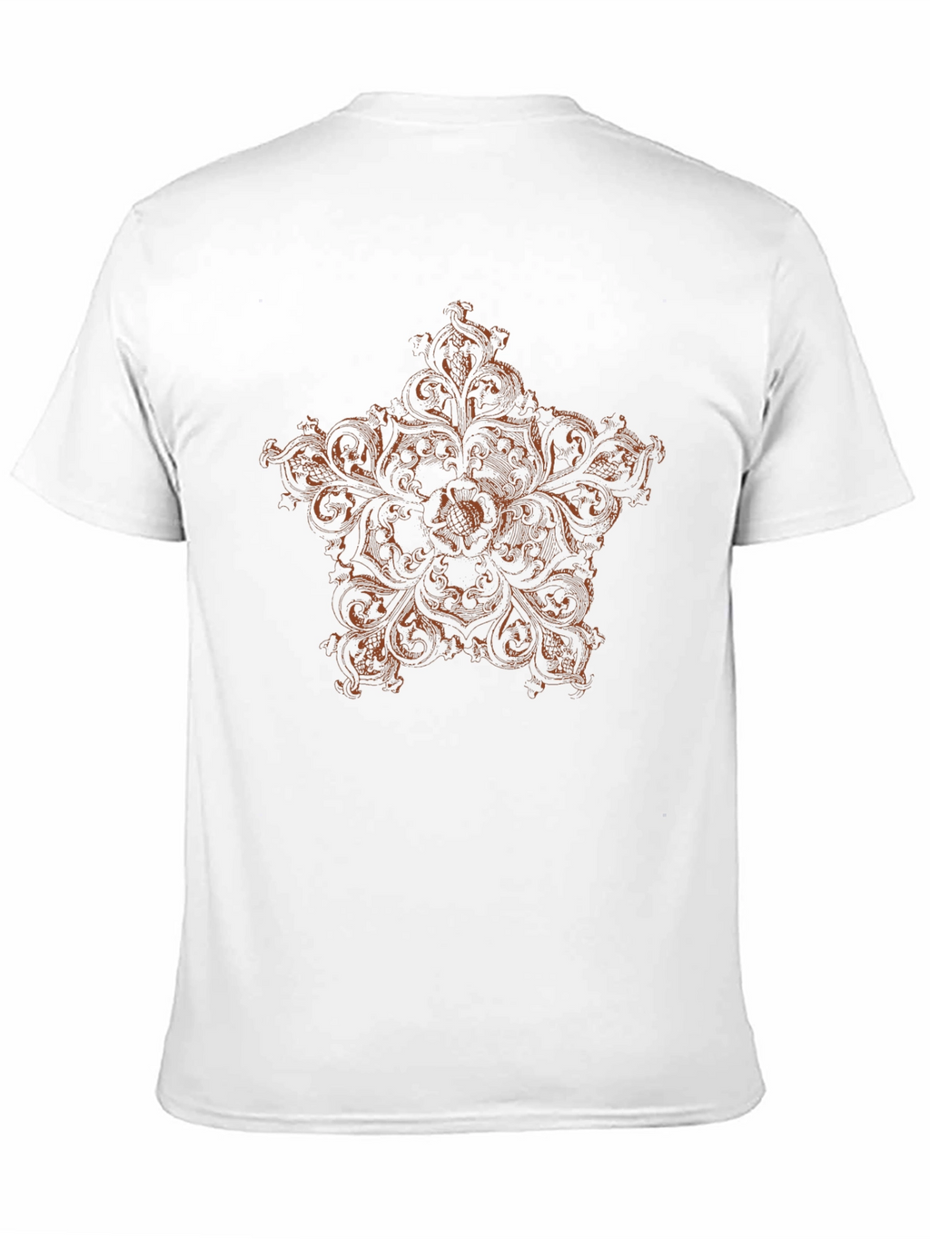 Black T-Shirt with Ornate Star Design