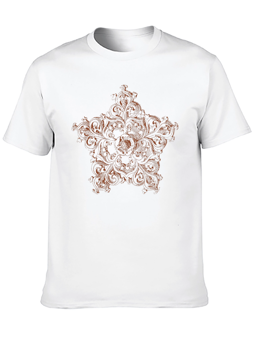 Black T-Shirt with Ornate Star Design