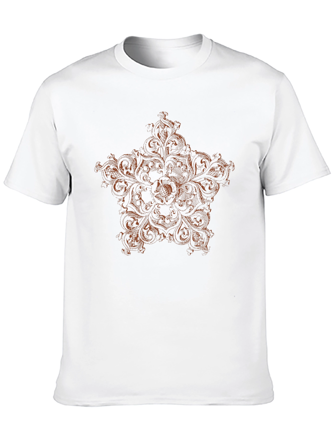 Black T-Shirt with Ornate Star Design