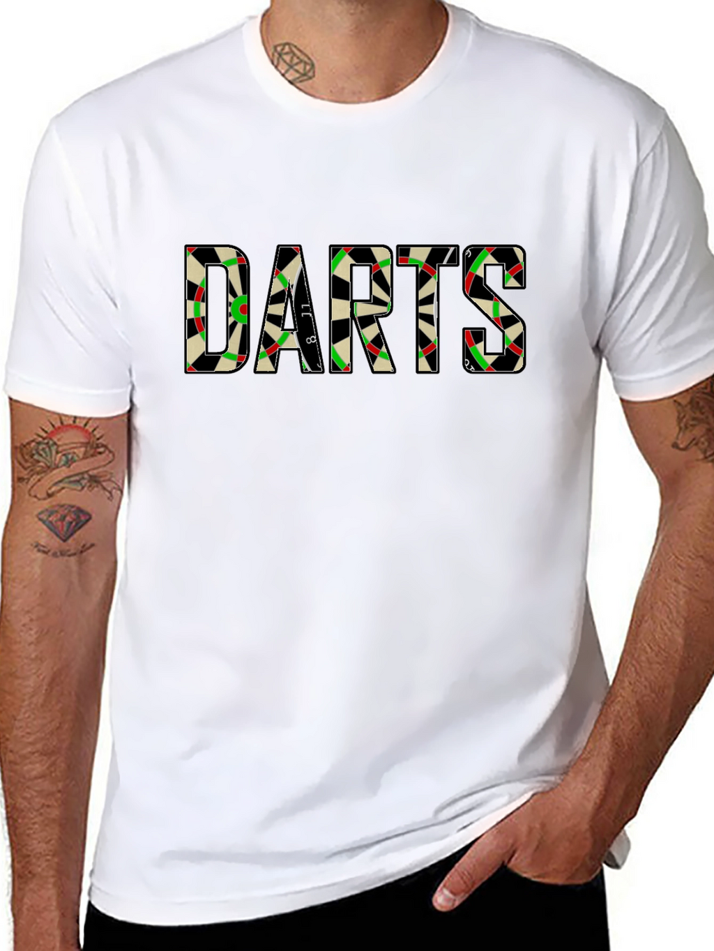 Darts Graphic Tee - Classic Dartboard Design