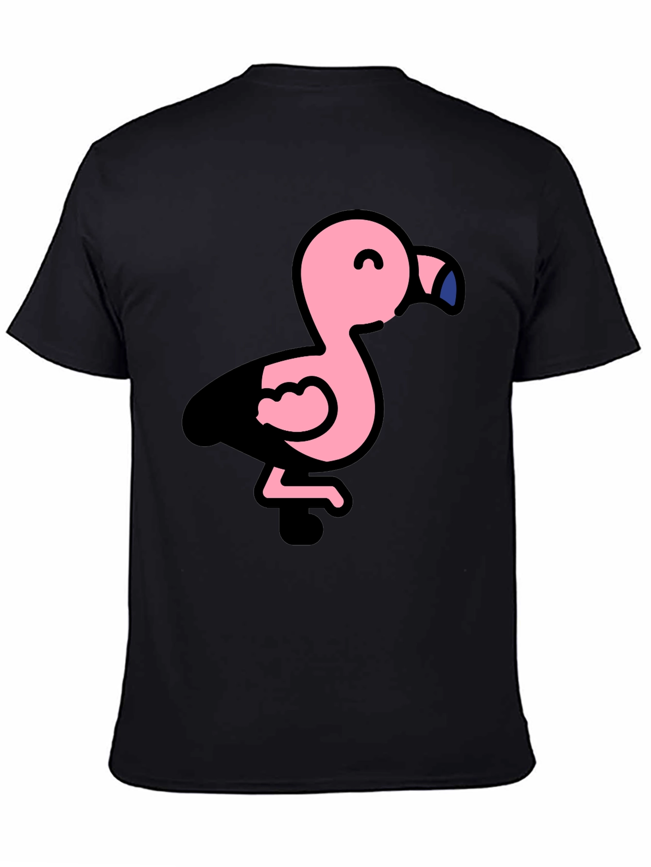 Cute Flamingo Black T-Shirt