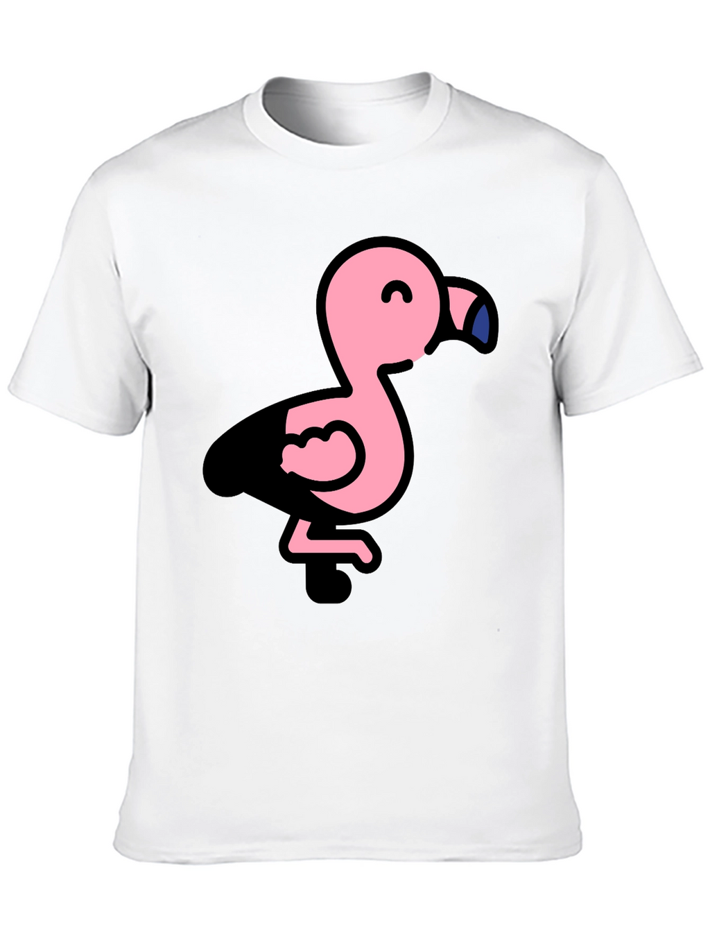 Cute Flamingo Black T-Shirt