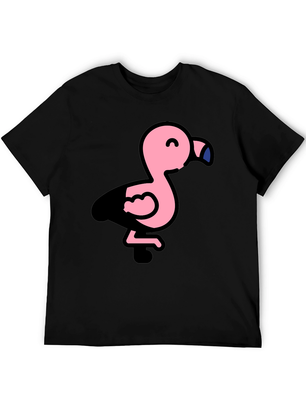 Cute Flamingo Black T-Shirt