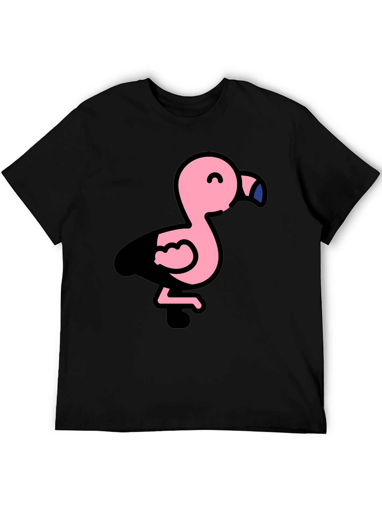 Cute Flamingo Black T-Shirt