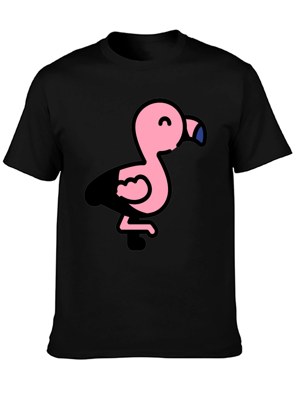 Cute Flamingo Black T-Shirt