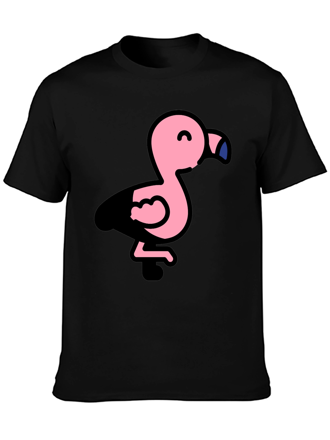 Cute Flamingo Black T-Shirt