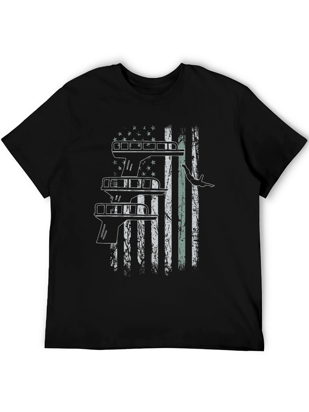 Diver American Flag Graphic T-Shirt