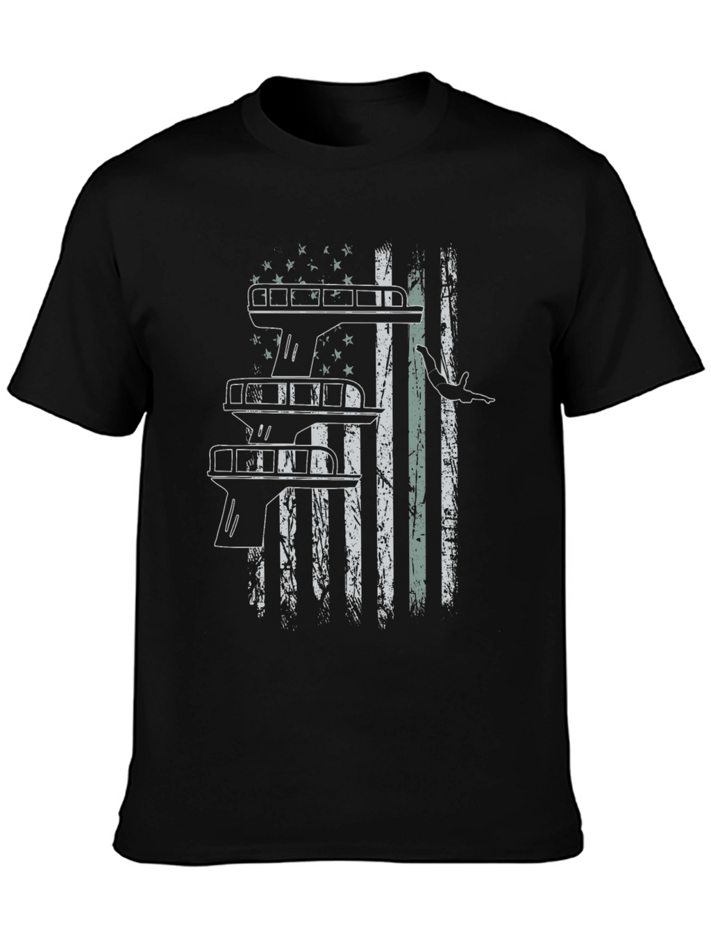Diver American Flag Graphic T-Shirt