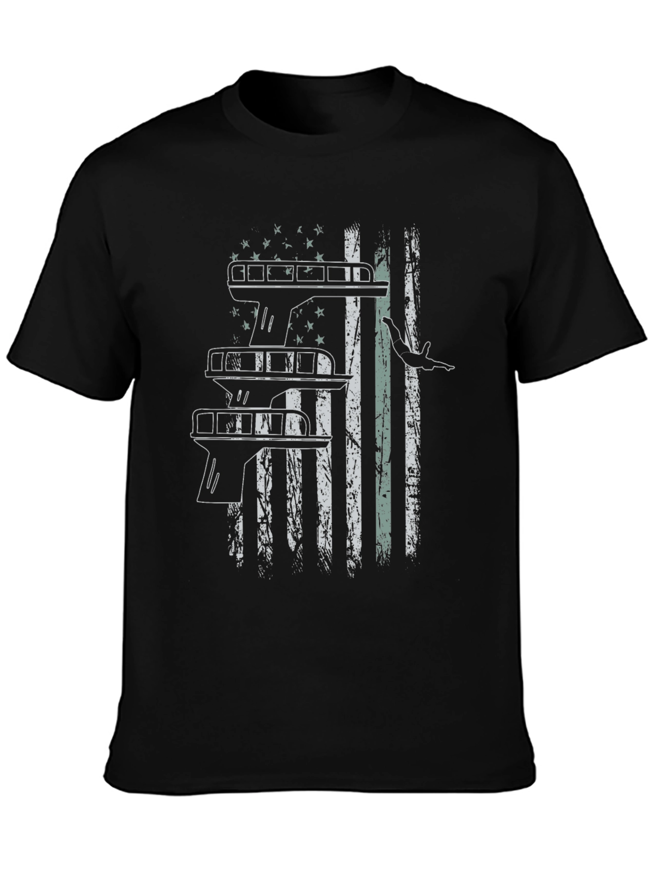 Diver American Flag Graphic T-Shirt