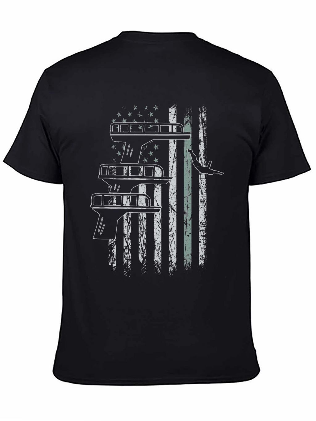 Diver American Flag Graphic T-Shirt